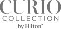 This image shows the Curio Collection by Hilton logo in gray lettering.